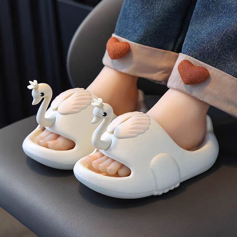 26 Years New Model Girls' Slippers Eva Cartoon Cute Little Swan Baby Children's Non-Slip Indoor Slippers Sandals