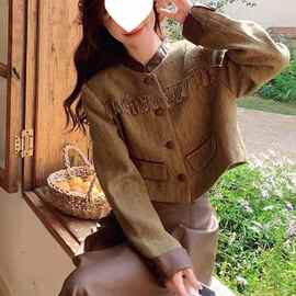 复古感初秋穿搭套装裙女2026小香风外套pu皮半身裙气质两件套