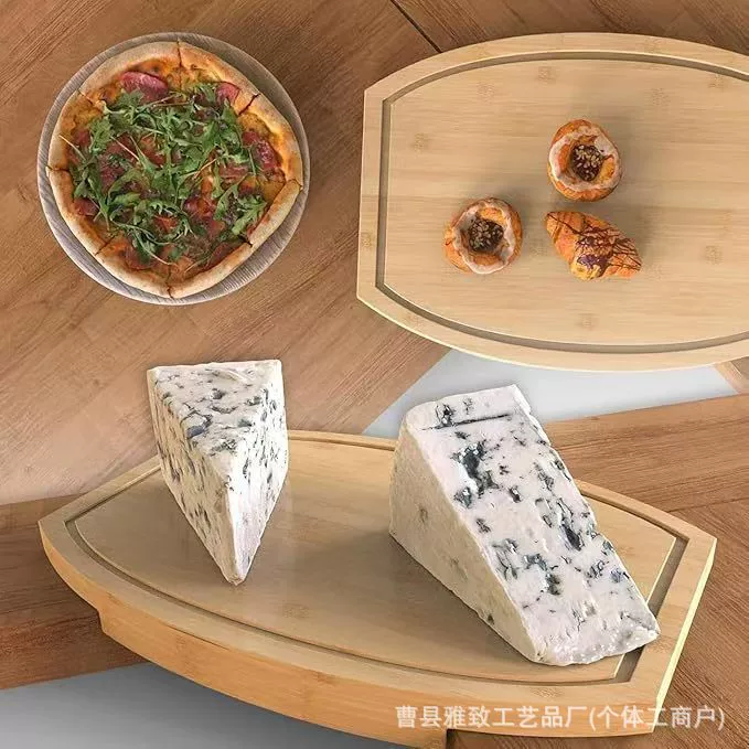 Домашний бамбуковый десертный поднос для фруктов, кухонный деликатесный поднос для стейка, сыра, поднос для послеобеденного чая, десертный поднос