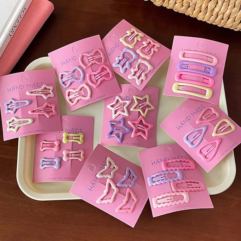 Color caramelo, simple y de moda, estrella del amor, pinza para el cabello dulce, personalidad de niña, pinza lateral, pinza para el cabello rota, accesorios para el cabello para niños