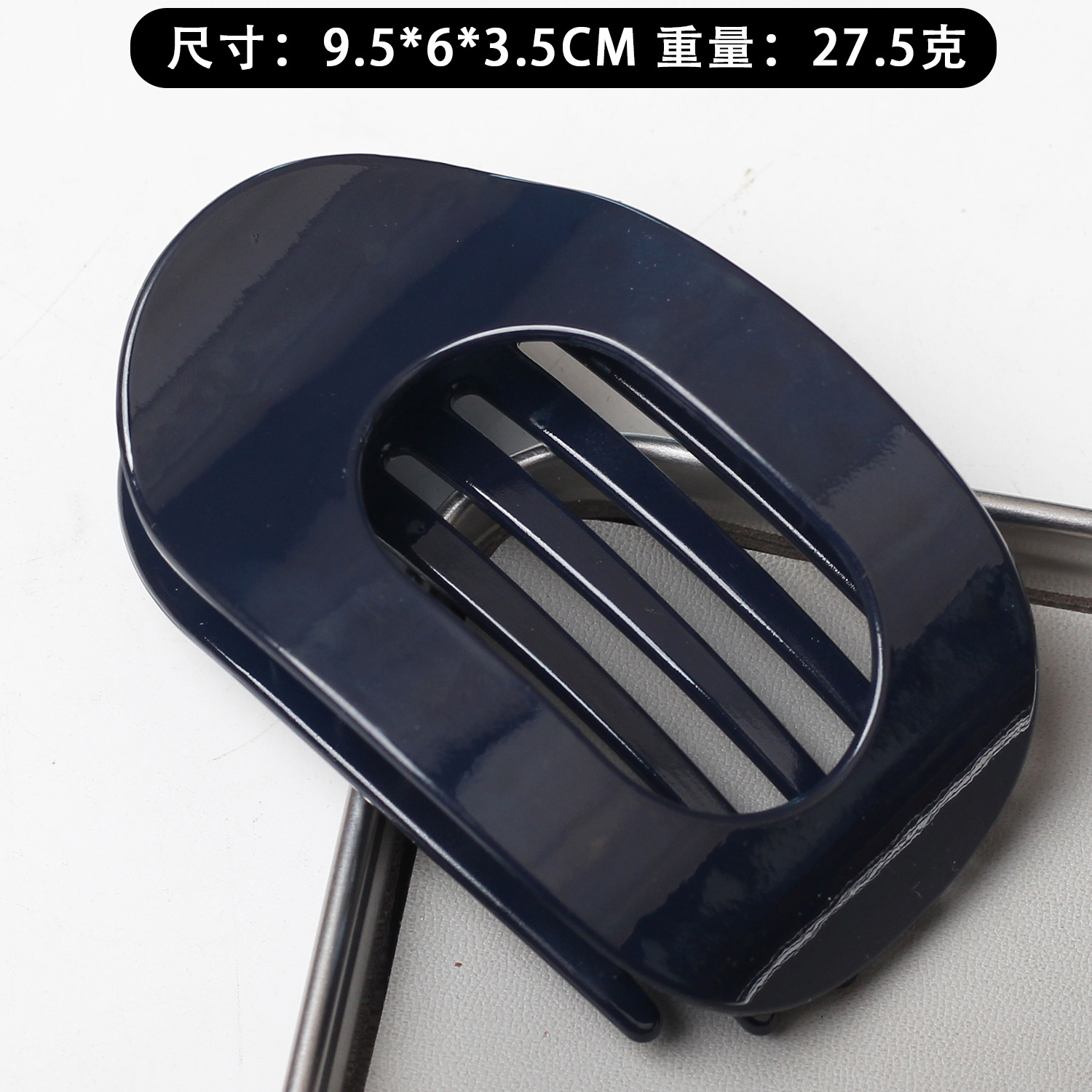 Nuevo material transfronterizo de PC plano elíptico clip de cabello de la cabeza trasera rascar el cabello de la cabeza curva temperamento arco clip de tiburón adornamiento para el cabello image 9
