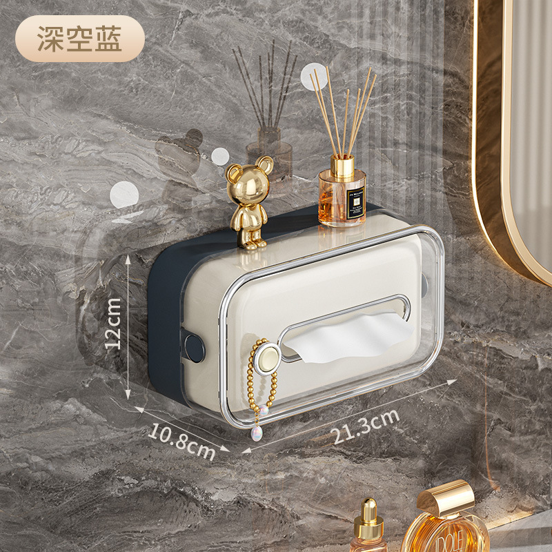 Caja de toallas de papel de lujo ligero la Mesa de café de la Sala de estar de sentido Superior acepta la Caja de toallas de papel, baño sin perforación, caja de toallas de papel colgada en la pared