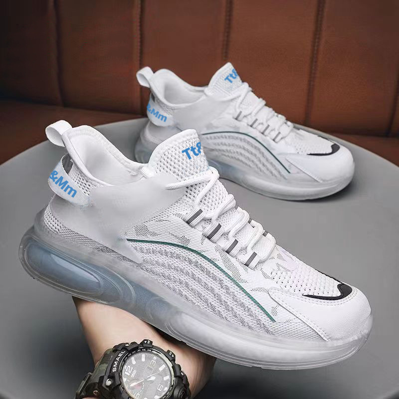 Primavera y otoño nuevos zapatos zapatos de hombre zapatos deportivos antideslizantes con cordones cojín de aire gelatina amortiguación zapatos casuales para correr