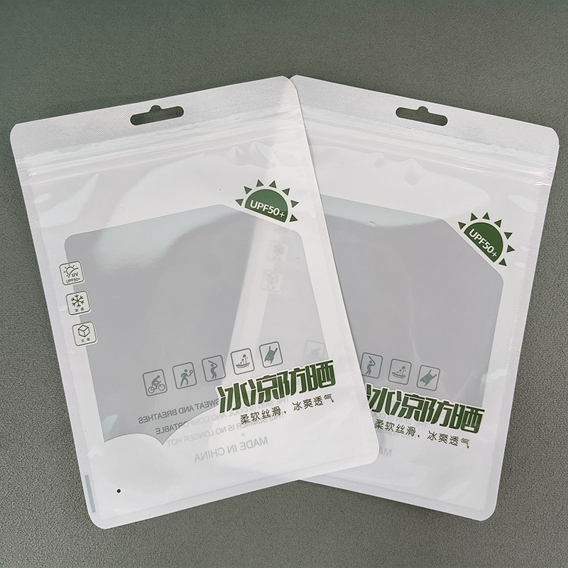 Fashion Ice Sleeve Packaging Bag Ice Silk Sunscreen Sleeves Riding Arm Sleeves Driving Sleeves Transparent Bag Factory Batch
