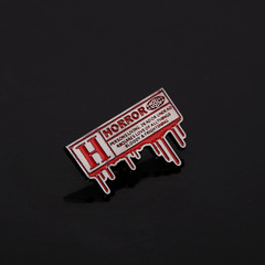 萬聖節周邊HORROR恐怖字母胸針活死人不死人金屬徽章