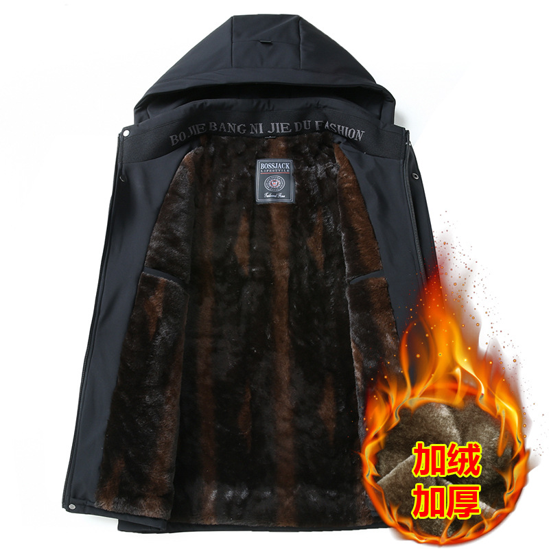 Chaqueta Acolchada de Algodón para Hombre de Poliéster Engrosado para Invierno