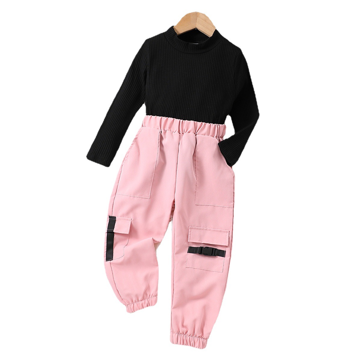 2024 autunno nuovo per bambini pullover lavorato a maglia top + set pantaloni elastici da lavoro alla moda_voghion.com