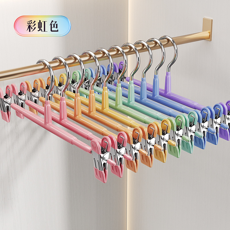 Clips for Drying Clothes, Dipped Plastic Trouser Clips, Colorfulful Trouser Racks for Drying, Traceless Trouser Hanger, Non-Slip Skirt Clips, Clothes Storage Clips