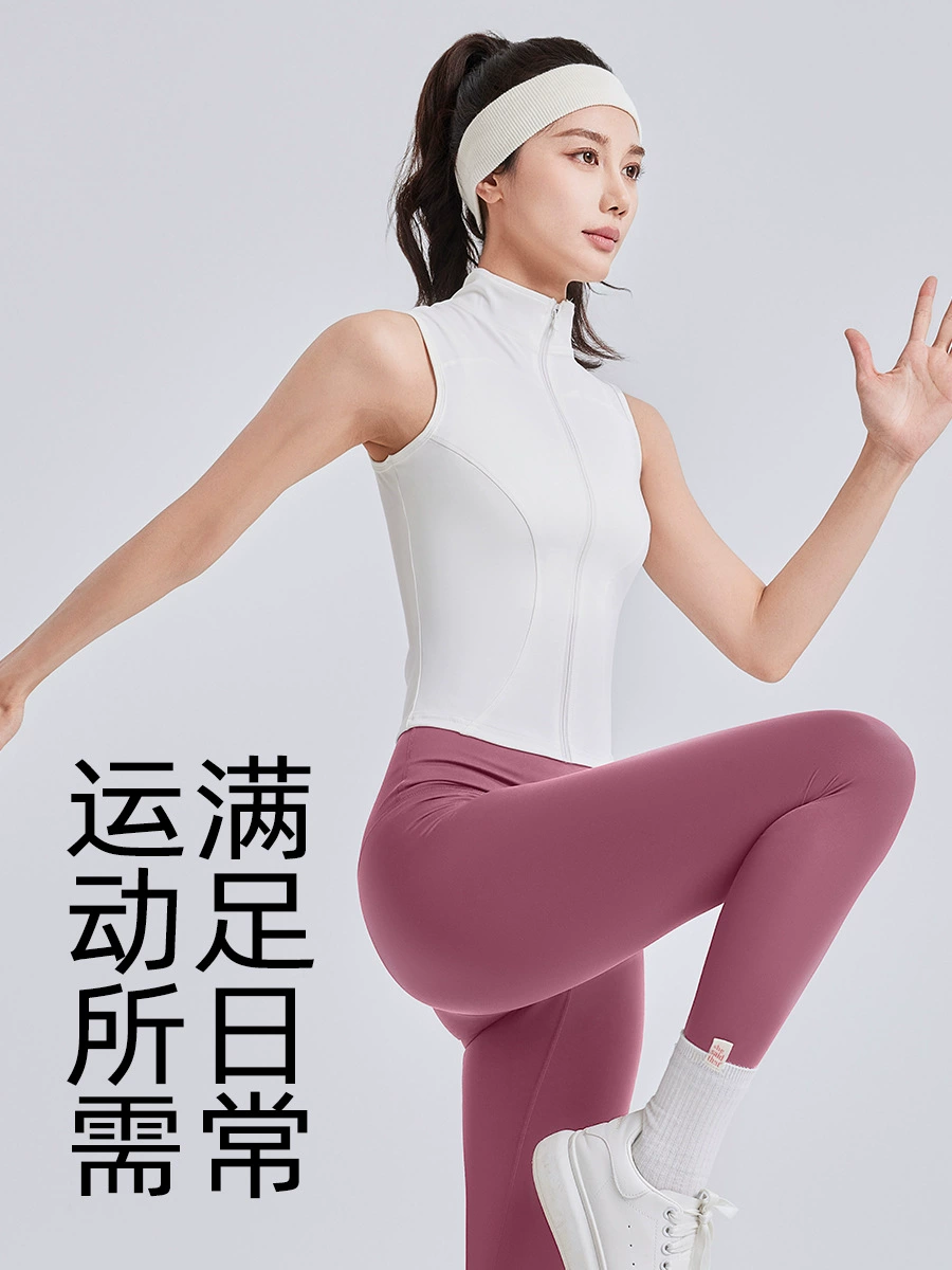 Дышащий комплект без рукавов, спортивная йога-одежда, плотный, slim fit, для бега