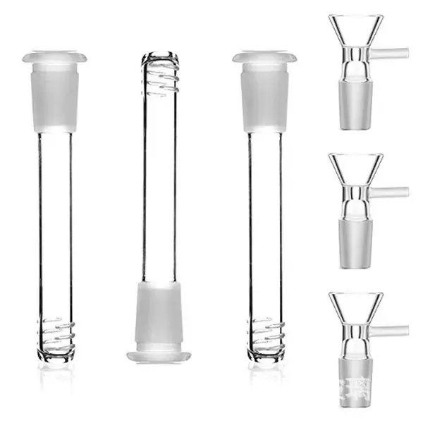 14mm玻璃烟斗现货10cm14cm插杆跨境热销玻璃水烟具配件高硼硅玻璃