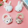 Demi-season cute hair rope, elastic base hair accessory, with embroidery