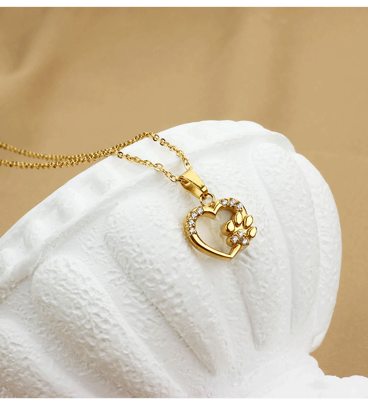 Titanium Steel Chain Material 1 Piece Quantity Titanium Steel Basic Modern Style Classic Style Plating Inlay Heart Shape Zircon Pendant Necklace