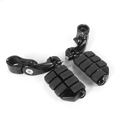 Motorcycle pedals Vehicle Footrests, Bumper Guard - 3-pedals-black-large-pedal-ring-black