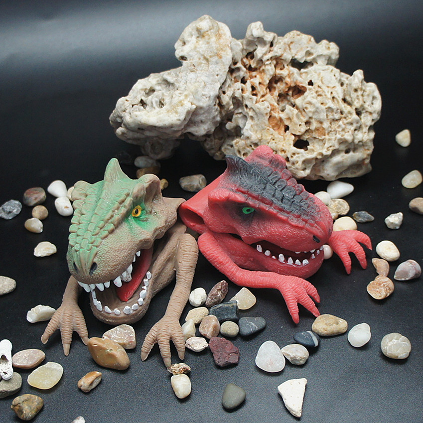 Realistic Finger Puppet Dinosaur Doll Role Playing Prop Hand Puppet Toy for Kids_voghion.com