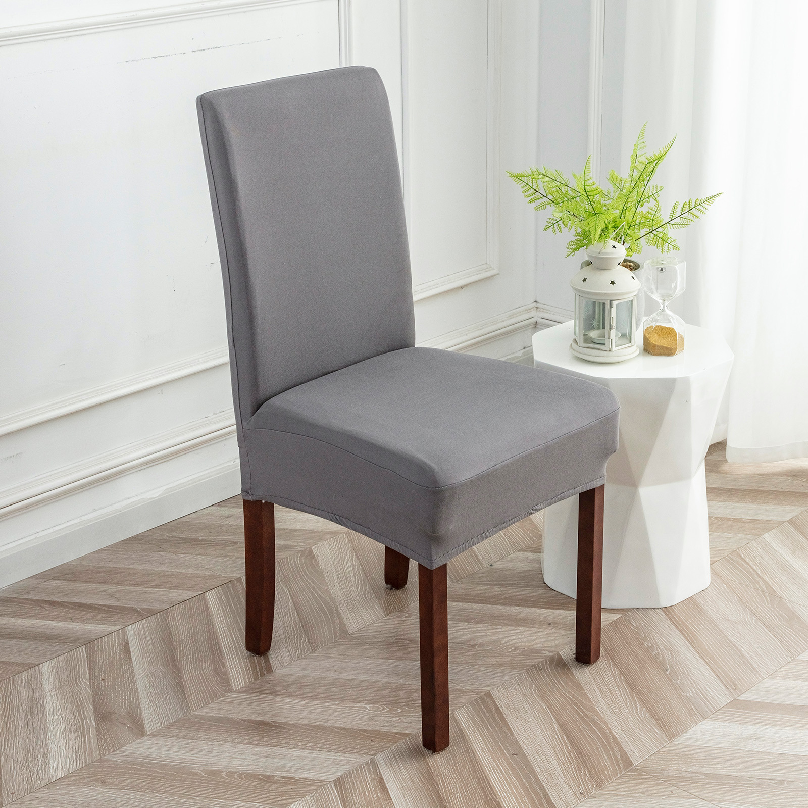 Milk silk elastic chair cover dust-proof and stain-resistant home chair protective cover manufacturer wholesale solid color chair cover
