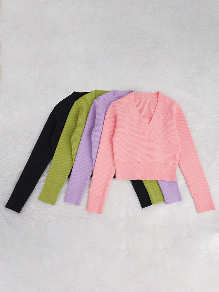 Ropa de baile para niños, ropa de entrenamiento de otoño e invierno, chaqueta cálida de manga larga de punto sin cordones, chal de baile para niñas