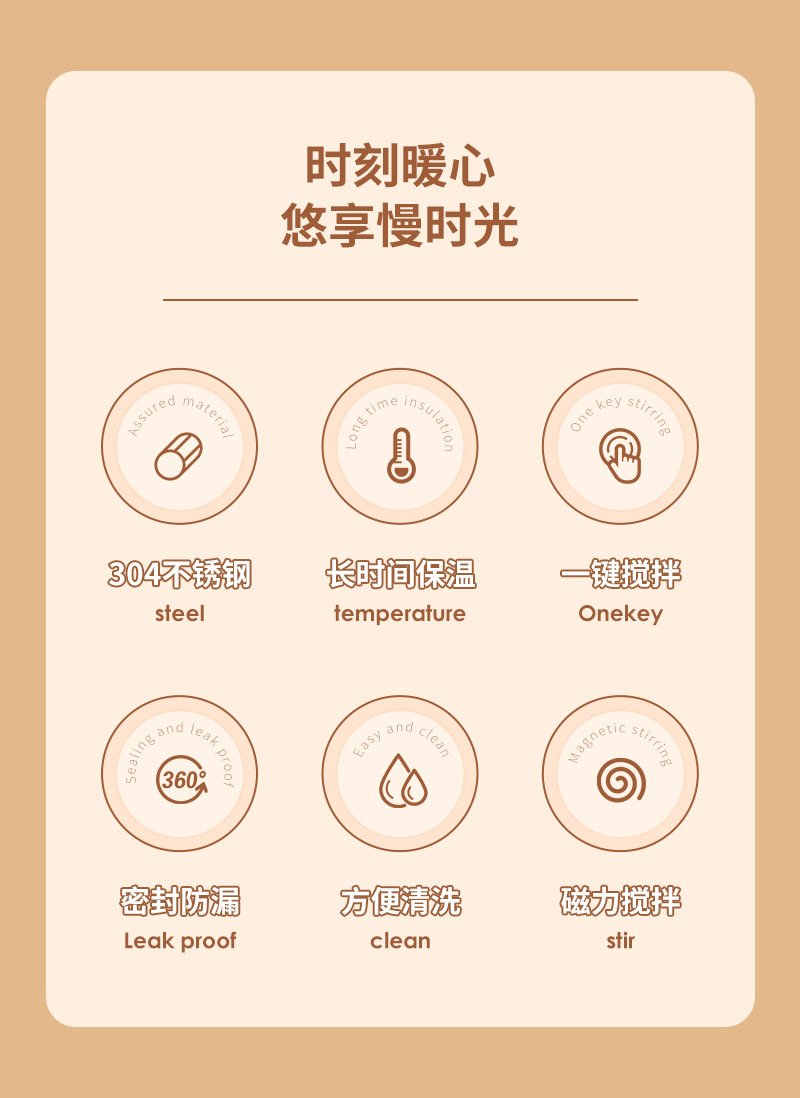 304不锈钢全自动搅拌咖啡杯USB充电一键搅拌电动咖啡杯轻奢高级感