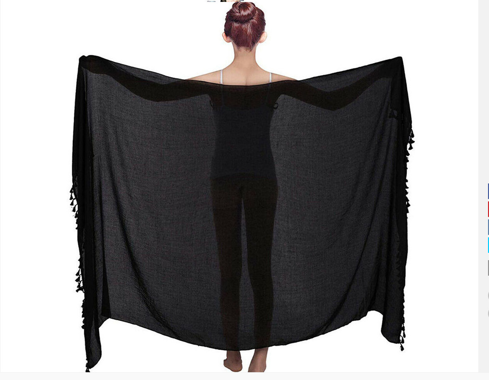 189g Weight Scarf Classification Swimming Pool, Beach Occasion Polyester Material Solid Color Pattern Summer Season Women's Gender Vacation Style Women's Solid Color Polyester Vacation Beach Towels 14