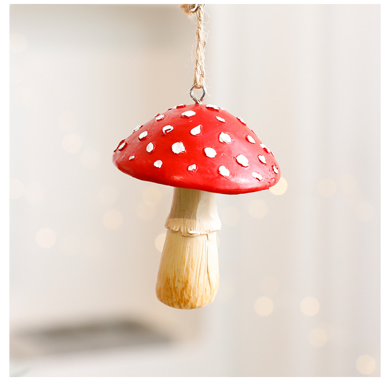 Mushroom Christmas Ornaments Set – 12-Pack Whimsical Holiday Decor For Tree & Home (Wooden Painted Mini Mushrooms With Hooks, Rustic Cottage Decor)_voghion.com