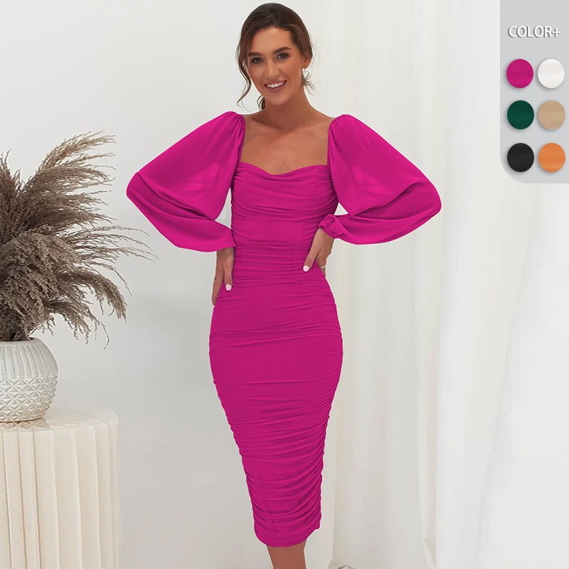 Amazon's Best-Selling Lace Patchwork Dress, Square-Neck Slit Long Dress, One-Step Dress, Light Formal Dress, Bridesmaid Dress