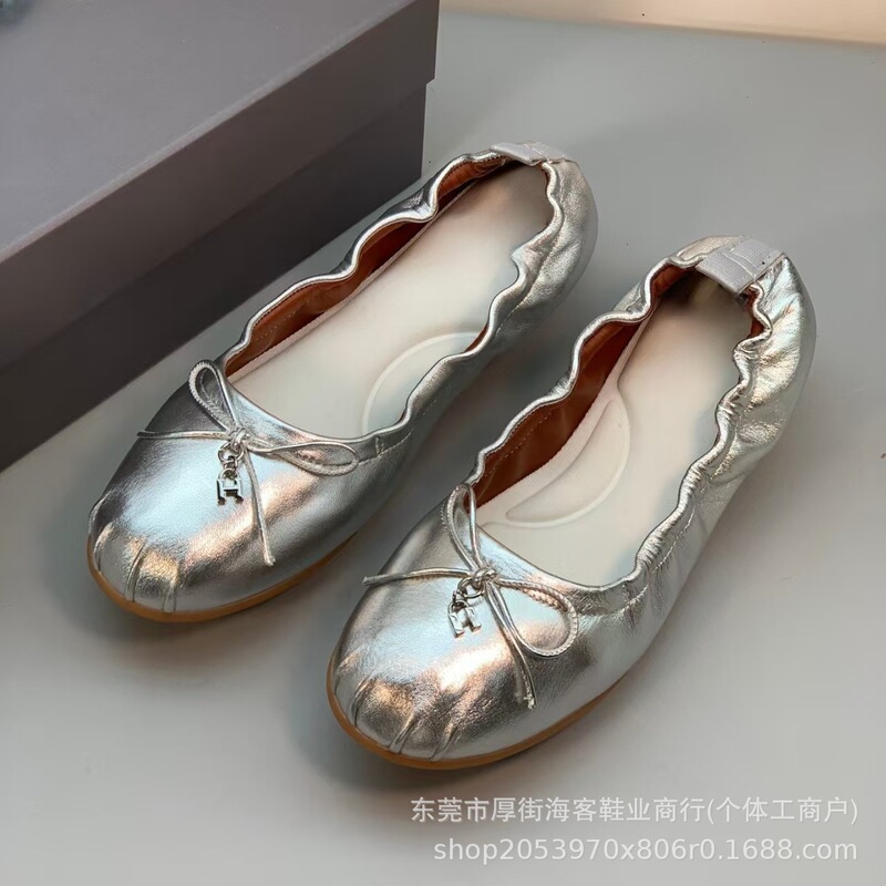 莞产顶版！2025新款蝴蝶结平底玛丽珍女鞋褶皱浅口休闲单鞋芭蕾鞋|undefined