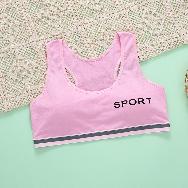 Desarrollo de las Niñas Ropa interior estudiante de la escuela primaria sujetador de niña de algodón estudiante de secundaria en forma de I chaleco deportivo 9-16 años