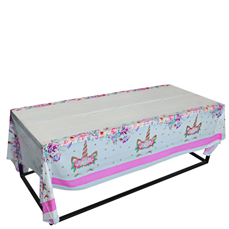 Mantel de Fiesta Desechable de PE Rectangular para Cumpleaños, Decoración de Picnic, Mantel de Plástico de una Sola Pieza con Diseño Temático
