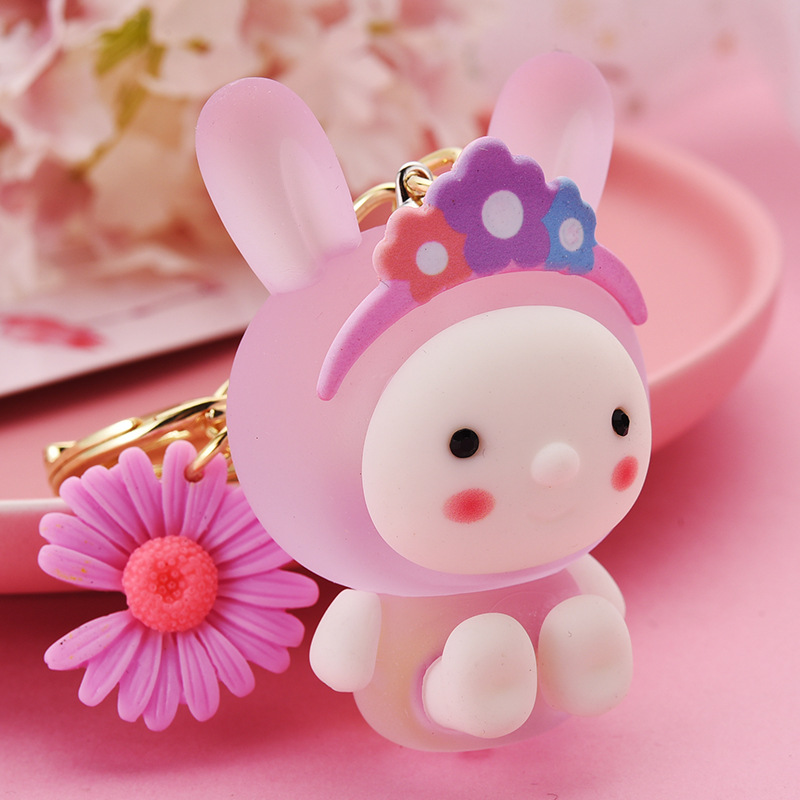 1 Piece Cute Rabbit Arylic Plating Keychain display picture 3