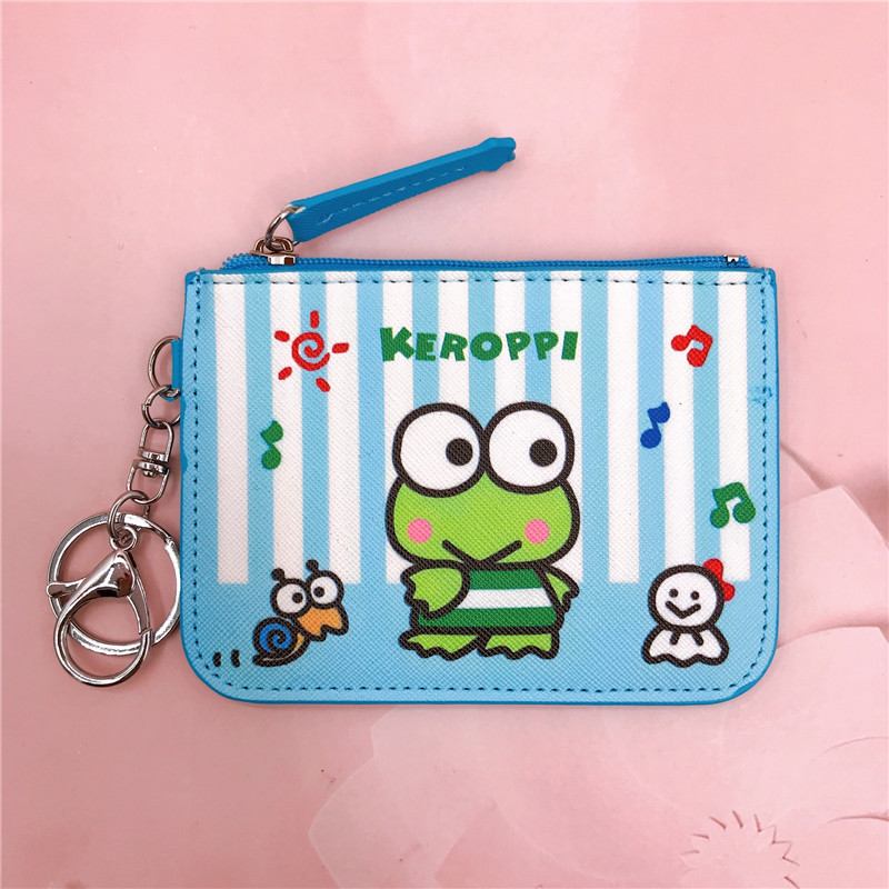 Cartoon Frog Badge Cover Work Permit Card Cover Badge With Key Ring Keroppi Change Card Holder Wallet display picture 6