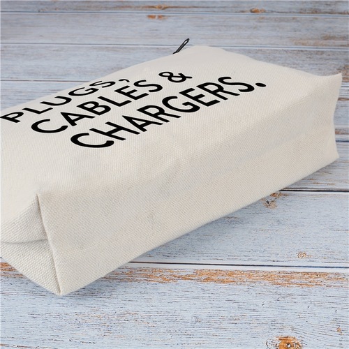 Factory goods storage bag, coin purse PLUGSCABLES & CHARGERS. Canvas travel bag, makeup bag