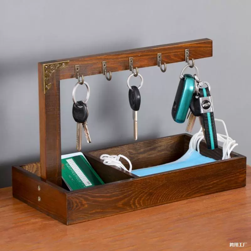 Орнаменты для хранения ключей от входа, ключи на дверном шкафчике для обуви, ящик для хранения из цельного дерева, стеллаж для хранения ключей от входа