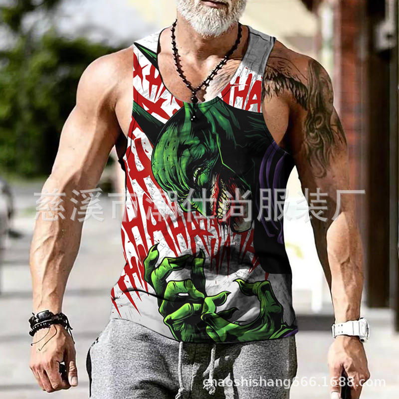 Camiseta sin mangas hombre fitness running verano estilo europeo Venom