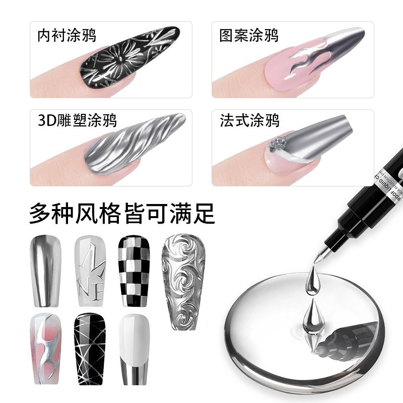 Marcador de cobre electrochapado de espejo de 3 colores Aiyi de 1 mm, metálico, anti-pelado de pintura, modelo de bolígrafo electrochapado, bolígrafo de espejo dorado, cromado y plateado.