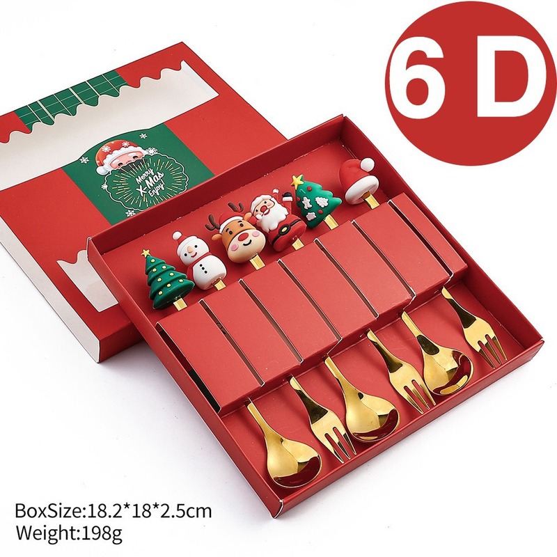 クロスボーダークリスマス食器セットクリスマススプーンフォーククリスマス漫画ステンレス鋼フォークとスプーン高価値のお土産|undefined