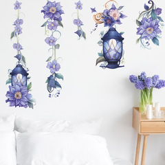 新款FX-C463外貿中東紫色花朵藤蔓吊燈掛飾臥室客廳牆面裝飾牆貼