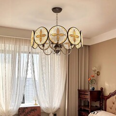 中古风卧室吊灯法式复古南洋风高级感美式书房主卧2025新款灯具