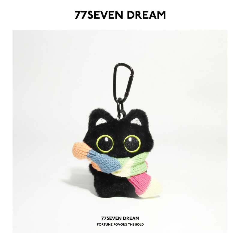 小さな黒猫バッグペンダントかわいいぬいぐるみ人形車のキーホルダーペンダントチェーン学生ギフトトレンディ|undefined