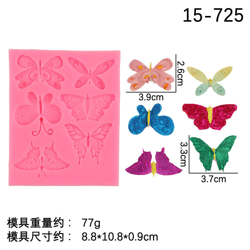 Transfronteriza Amazon múltiples mariposa fondant molde de silicona DIY hornear pastel de chocolate decorativo molde de silicona