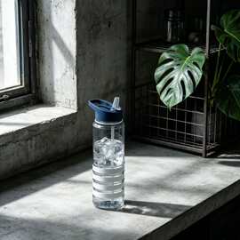 经典热销透明塑料水杯单层直筒吸管提手防滑套多年好用杯子