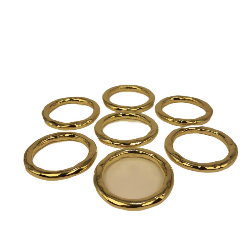 Anillo de aleación de zinc para bolsas y bolsas de metal. Botón de bobina O-shaped para ropa al por mayor
