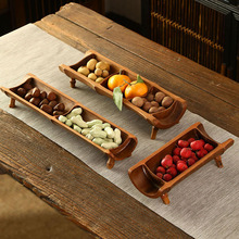 竹制品竹制干果点心篮糖果盒创意桌面零食收纳盒分格茶点盘坚果盒