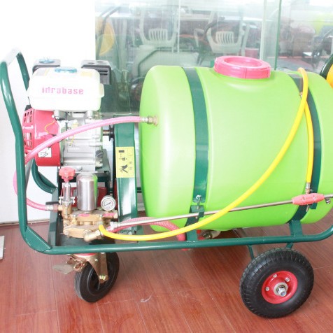 迪利手推式洒水车园林苗圃杀菌除虫打药机160L汽油喷药车射程远