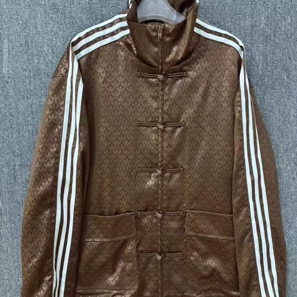 2026 New Chinese-Style Tang Suit Jacket with Trendy Three-Stripe Design, Suede Stand Collar, and Buttoned Jacket for Men