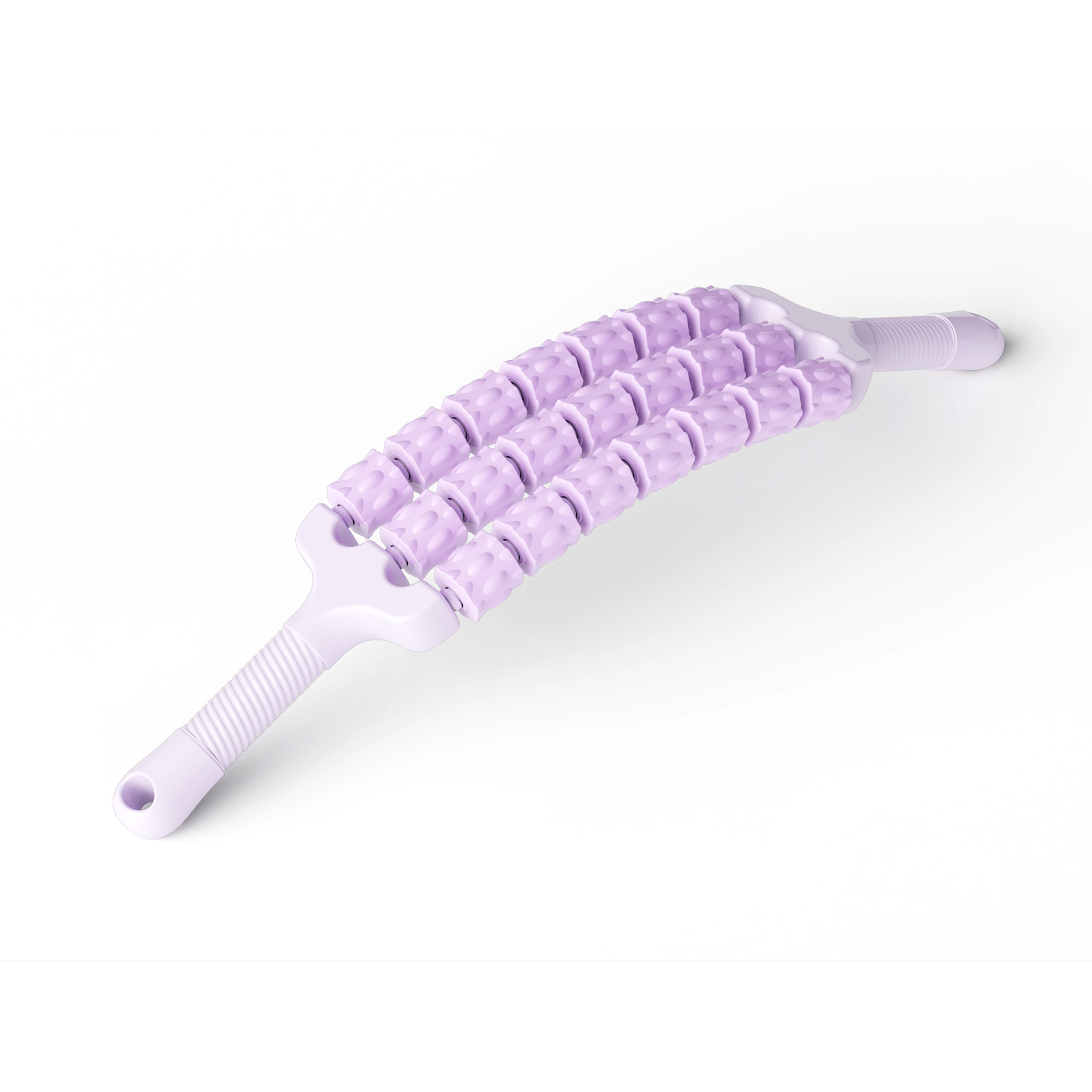 Three-row bendable massage stick purple