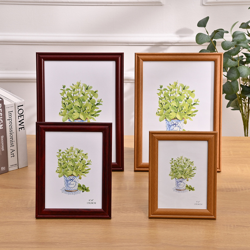 New Nordic Imitation Solid Wood Photo Frame Wall Hanging Table 6 7 8 Inch Size Fixed Picture Frame Certificate Business License Frame