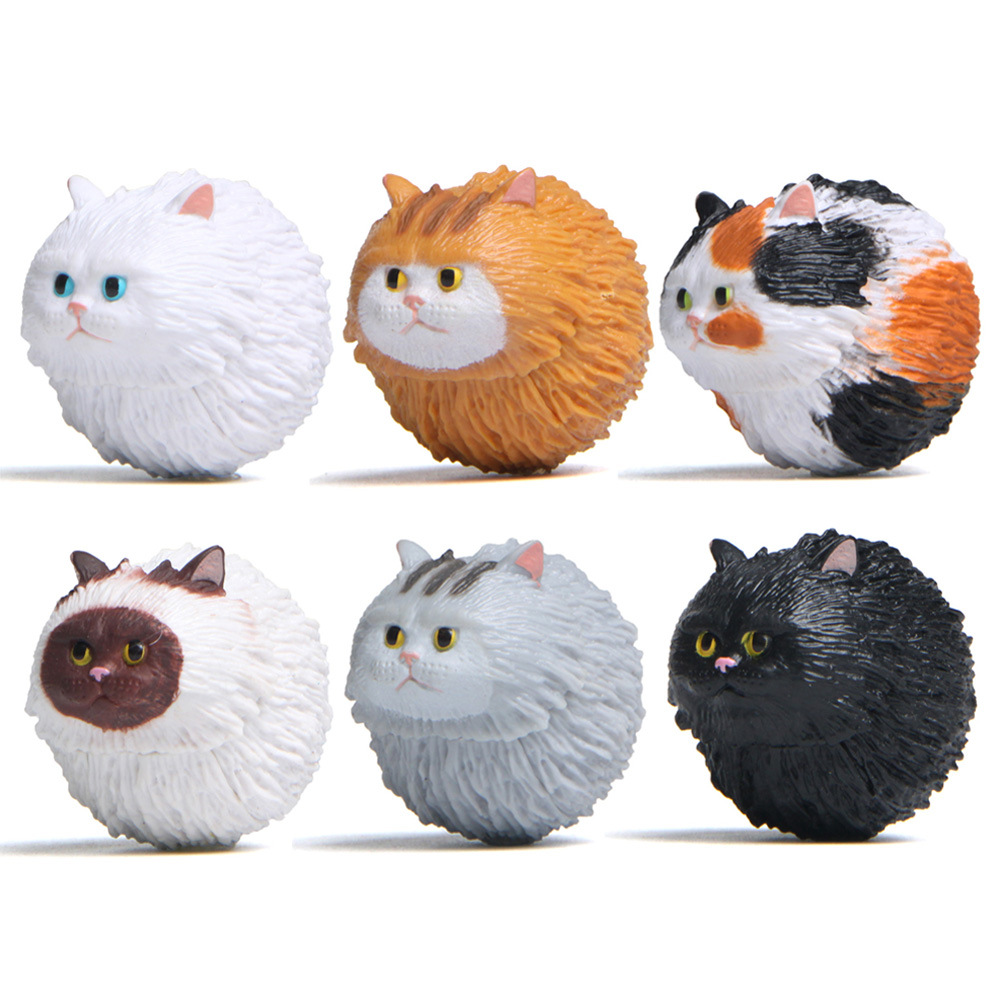 6款自愈系圓滾滾飛彈貓小虎貓圓溜溜的貓韓版手辦園藝造景公仔