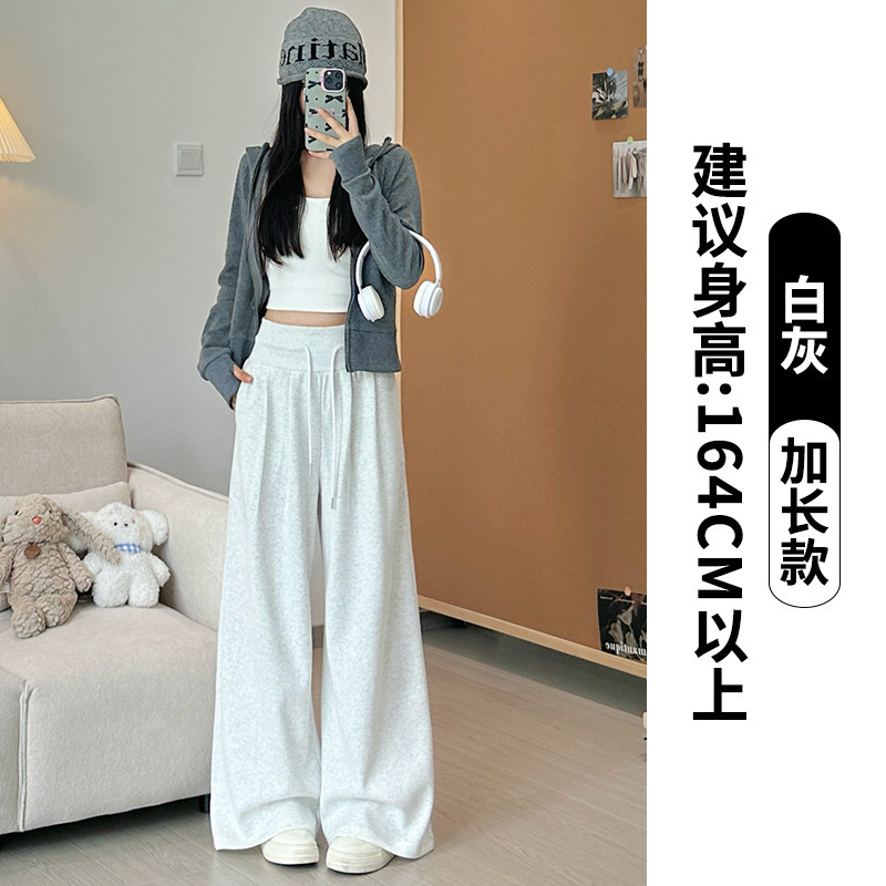 军绿色阔腿裤女夏季2025新款低腰宽松垂感卫裤休闲春秋显瘦运动裤|undefined