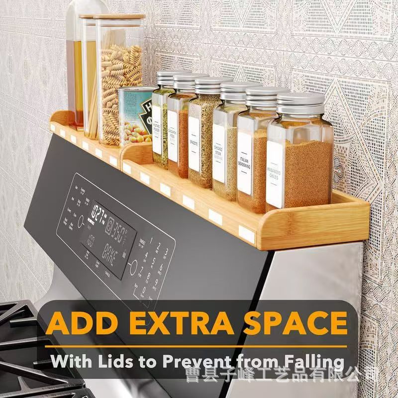Cross-border wooden kitchen seasoning rack countertop multi-layer…