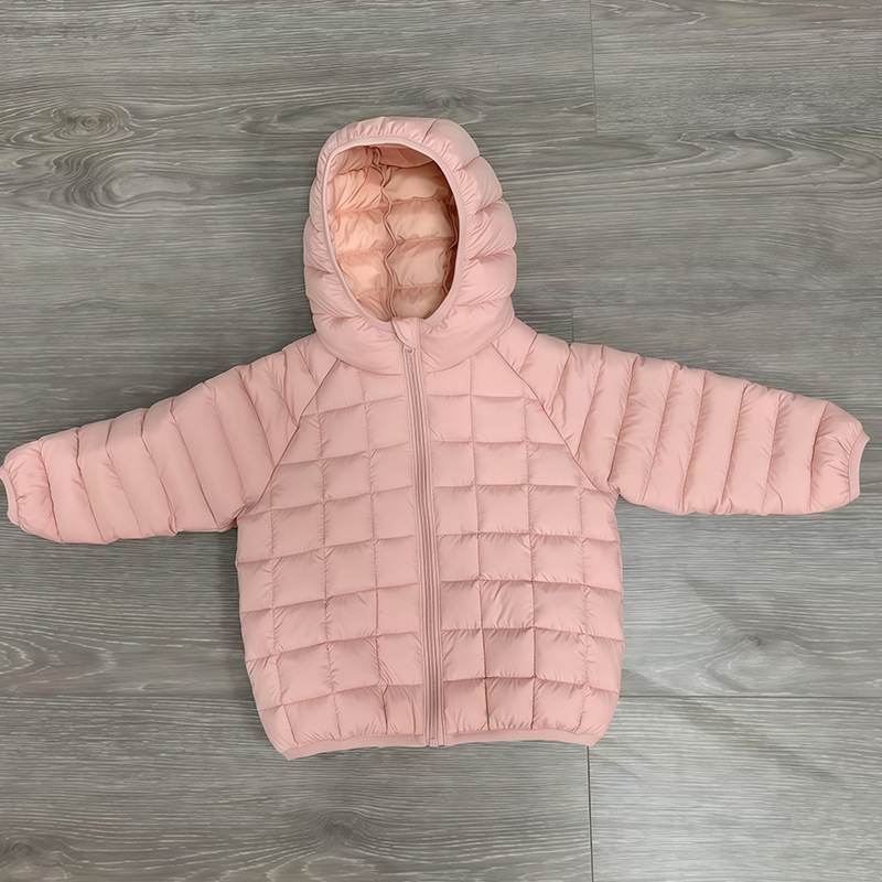 Nuevo abrigo con capuchón corto de color sólido cuadrado ropa de algodón infantil ropa de algodón de invierno chaqueta de algodón de bebé para hombres y mujeres