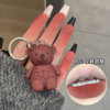 Keychain, lipstick, matte lip gloss, with little bears, 6 colors, wholesale